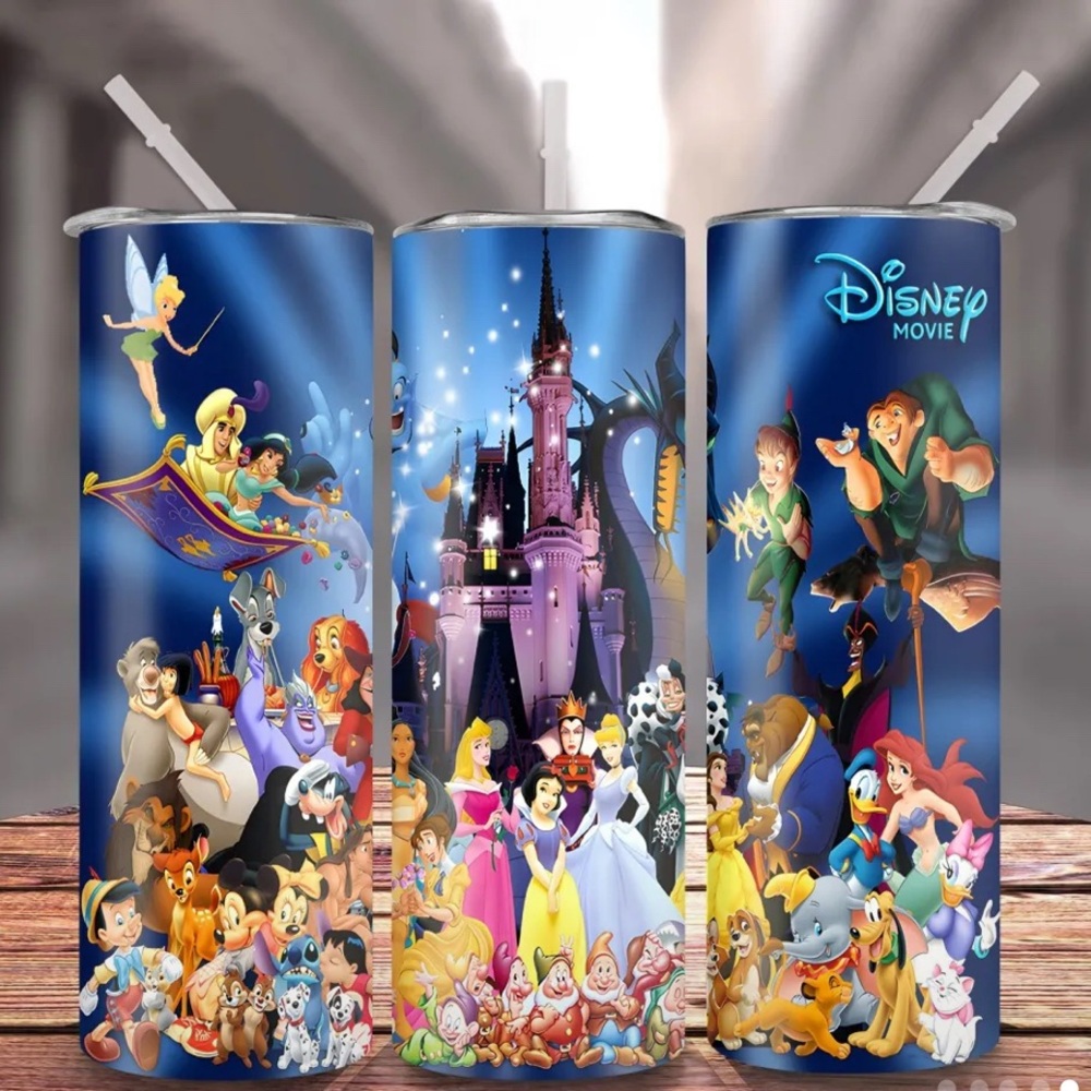 Disney Movie Themed 20oz Tumbler with Straw and Straw Covers! - Picture 8 of 8